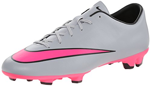 NIKE MERCURIAL VICTORY V FG, Herren Fußballschuhe, Grau/Pink (Wolf Grey/Hyper Pink-Black-BLK), 44 EU