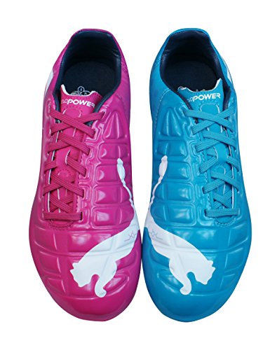 Puma EvoPower 3 Tricks FG Jungen Fußballschuh – blau und lila-Multicolored-37.5