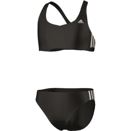 Adidas Mädchenbikini, Infinitex, 3 Streifen, zweiteilig schwarz schwarz Size 128 (Top: DD-C/Bottom: DD)