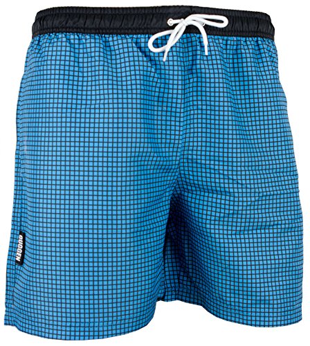 GUGGEN MOUNTAIN Herren Badeshorts Beachshorts Boardshorts Badehose kariert *verschiedene Farben* Farbe Blau M